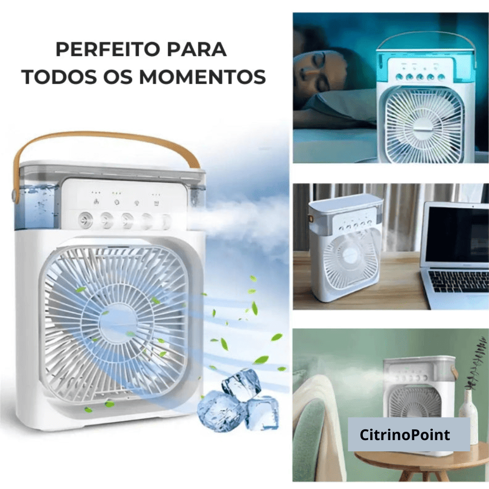Mini Ar Condicionado Portátil Umidificador e Aromaterapia