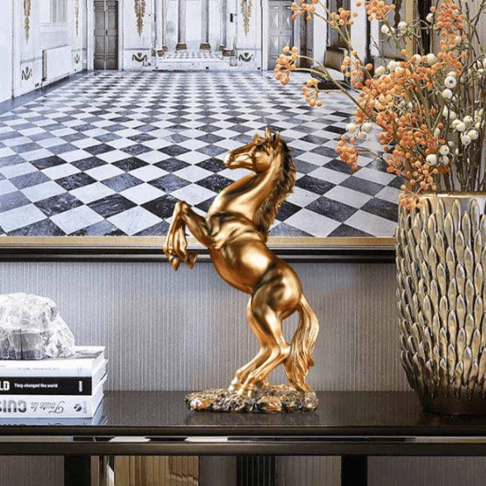 Escultura de Resina Cavalo Nórdico