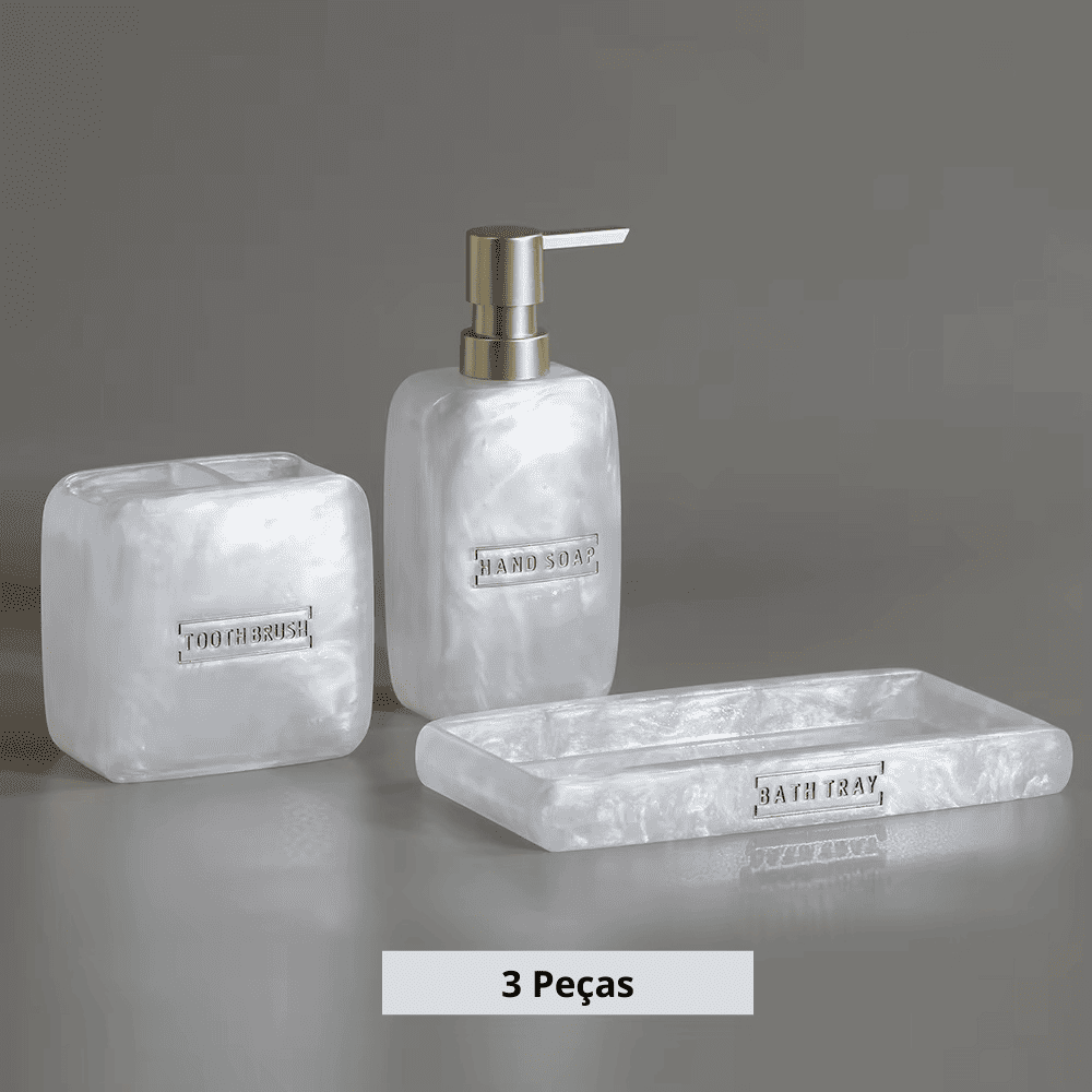 Conjunto de Acessórios para Banheiro em Resina