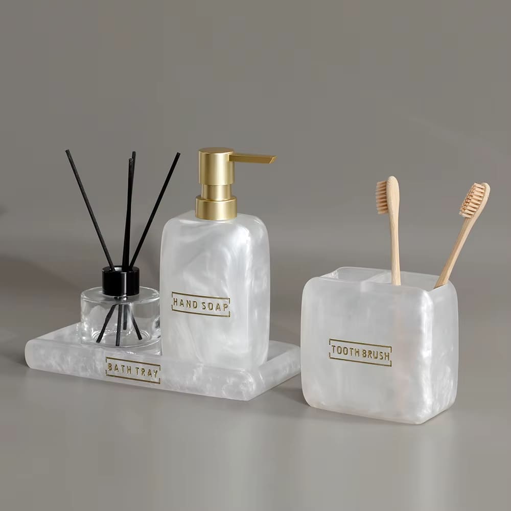 Conjunto de Acessórios para Banheiro em Resina